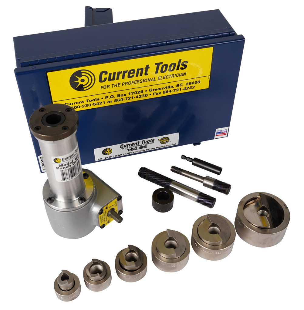 1/2 to 2-161SS CURRENT TOOLS Heavy Duty Piece Maker Hydraulic Knockout Set for Stainless Steel