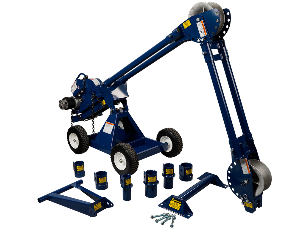 8 000 LB Capacity Wire Pulling Carriage with Model 88 Cable Puller & Six Couplings; 3 Slip-on 3 Screw-on CURRENT TOOLS 8890A MANTIS Cable Pulling Package 